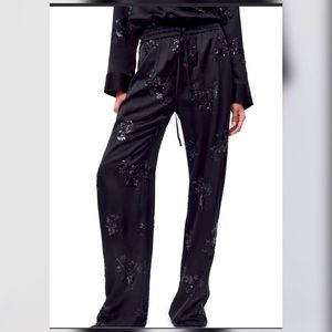 Zara black sequin embroidered pants